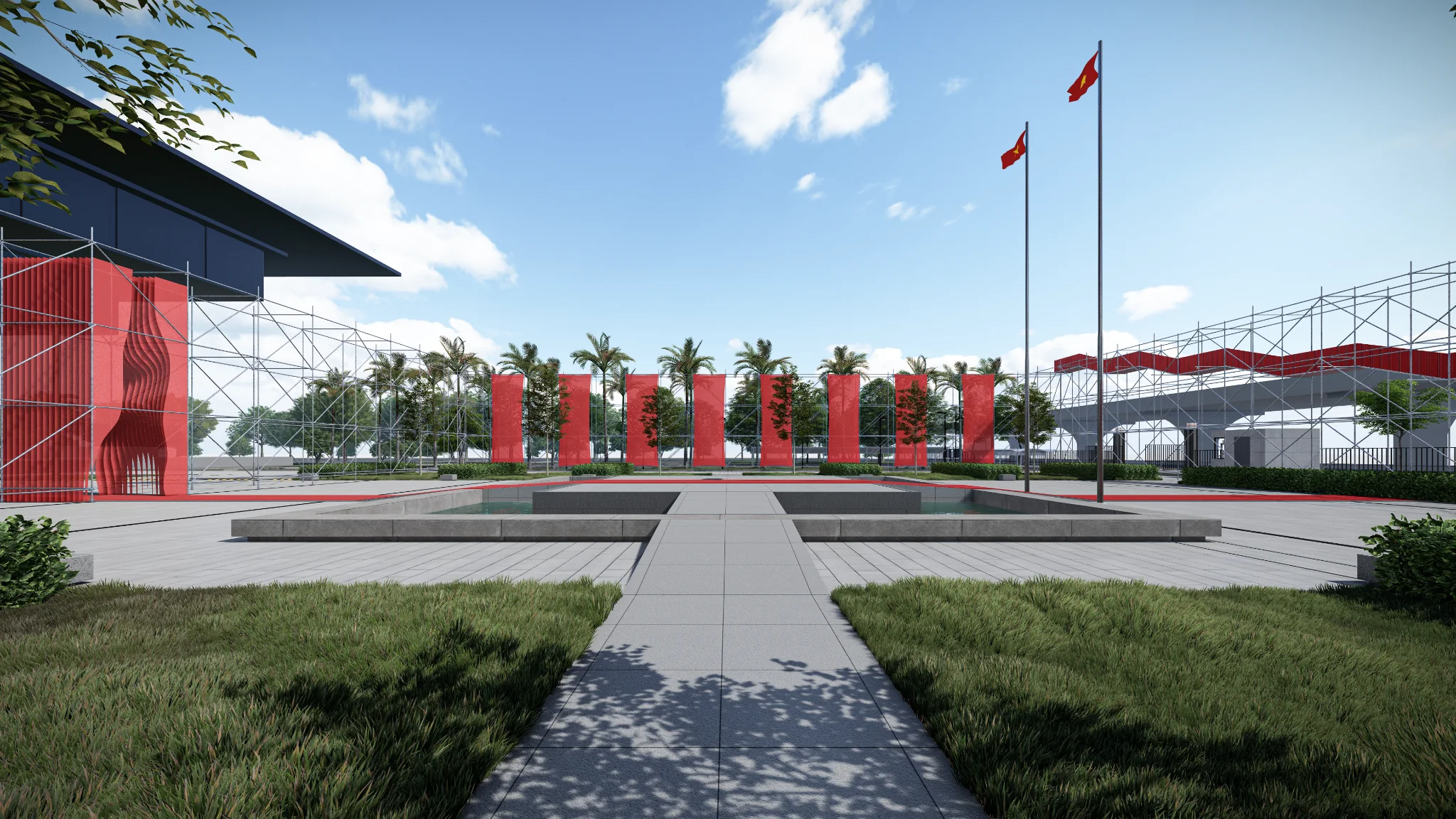Triển lãm Bảo tàng Hà Nội — garden axis
