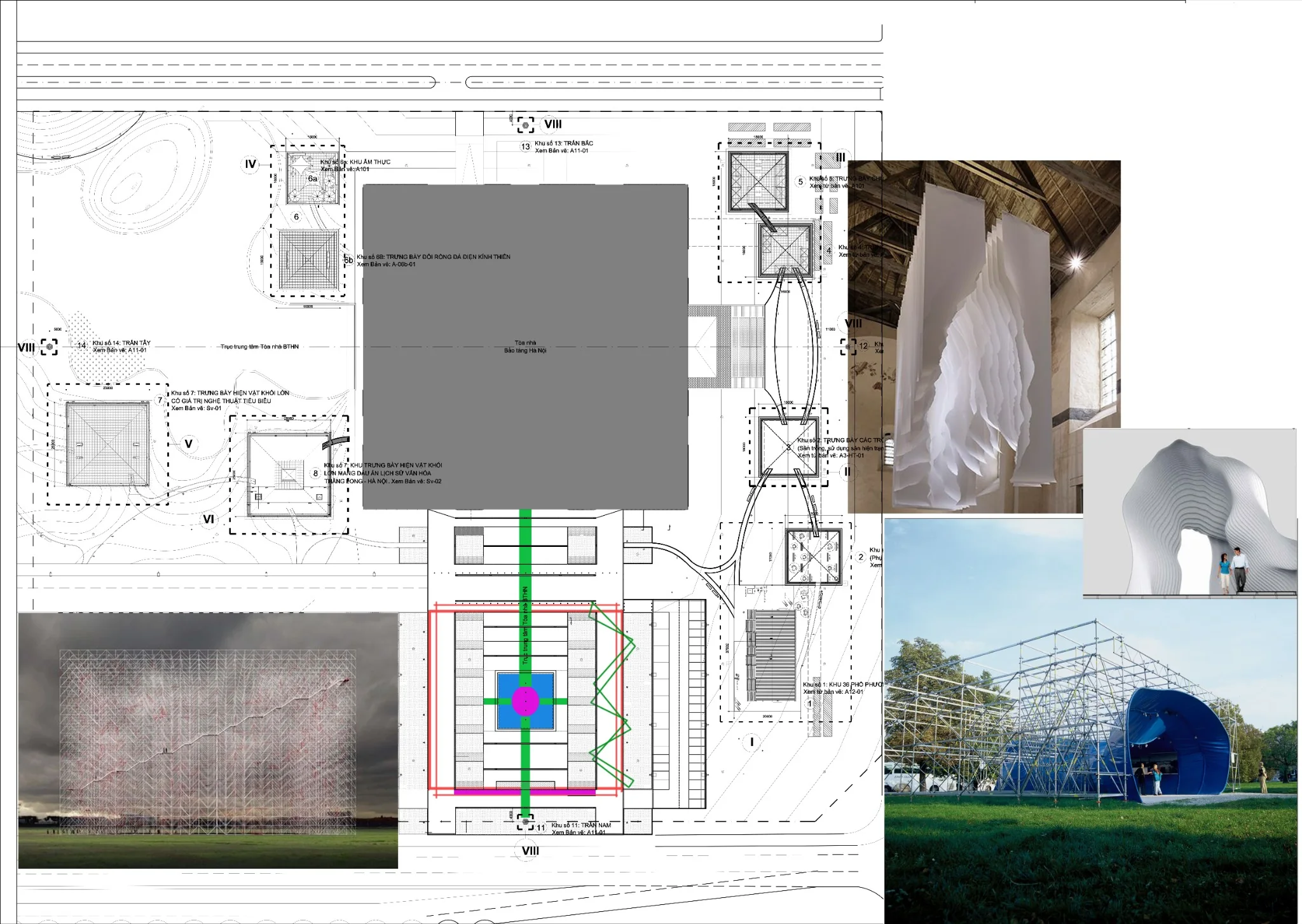 Triển lãm Bảo tàng Hà Nội — site plan and reference studies