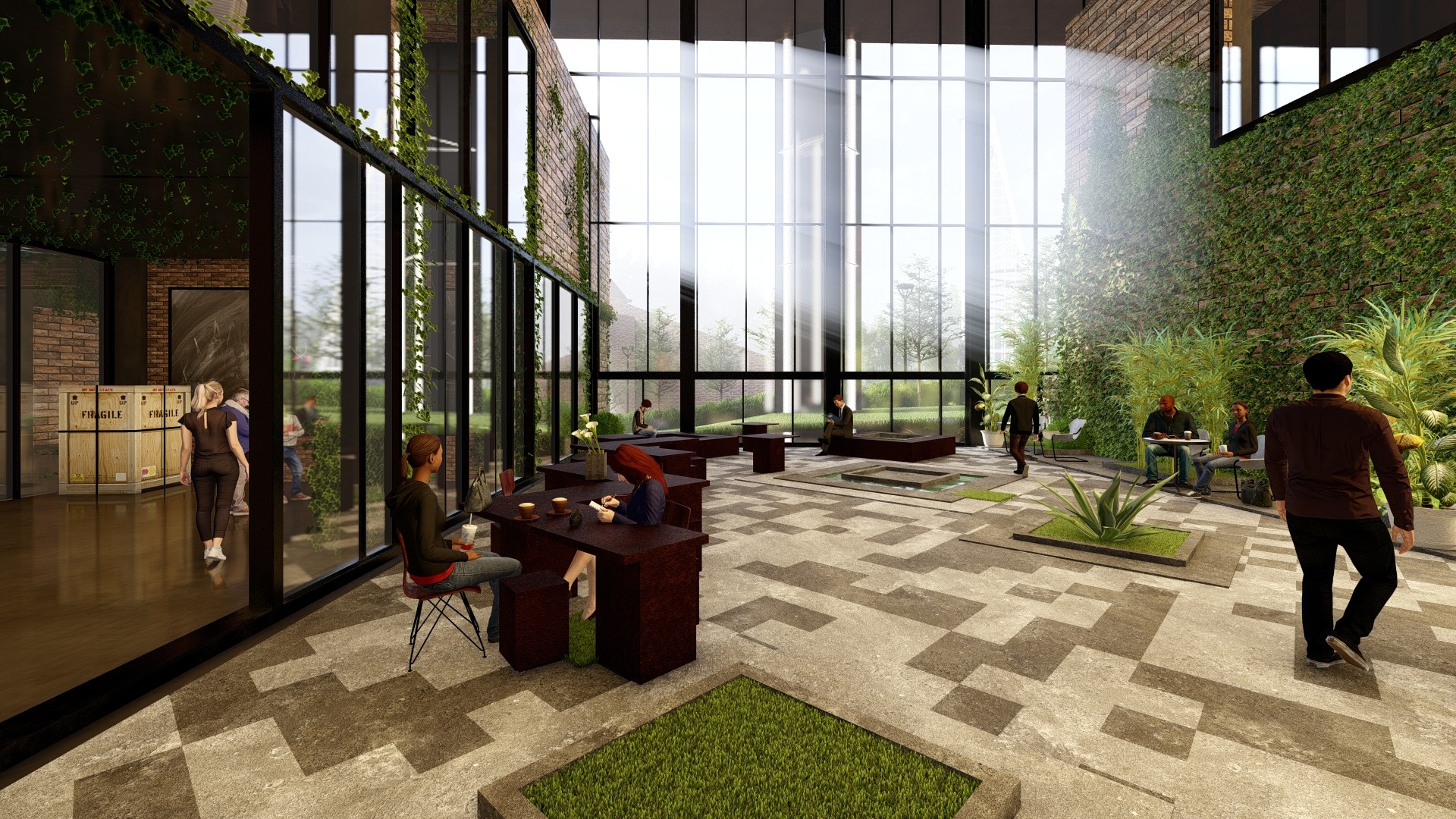 Tura — interior green atrium